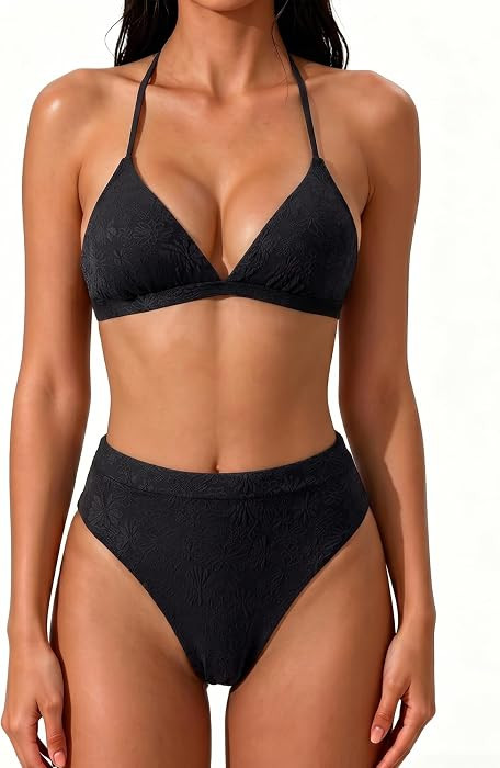 SUUKSESS Women High Waisted Bikini Set Sexy Triangle Two Piece Swimsuits | Amazon (US)