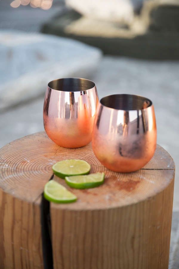 Copper Stemless Wine Glass - Set Of 2 | Urban Outfitters US