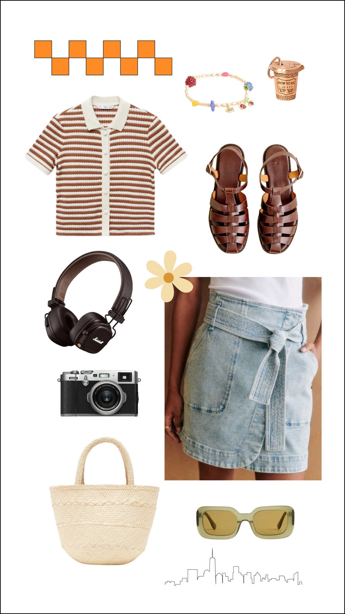 Normally, I wouldn’t suggest a mini skirt for myself because I have thighs and a weird high waist, but I love this skirt and I hope that people buy it and wear it and show me so I can live vicariously through you. This is a great outfit for wandering around the West Village in New York City, a little bit of that nostalgic retro vibe still practical and functional and of course you have to have your camera ready for all of the beautiful brown stones and shops all around the area.

#LTKStyleTip #LTKTravel #LTKSeasonal