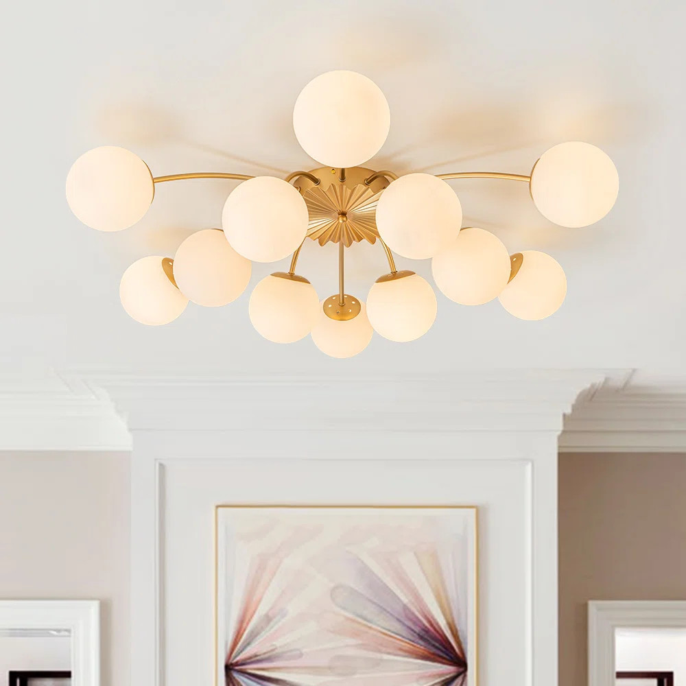Carren Sputnik Glass Semi Flush Mount | Wayfair North America