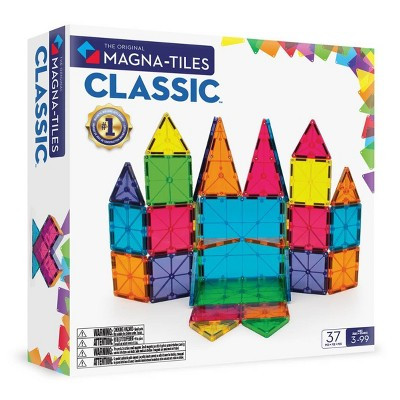 MAGNA-TILES Clear Colors 37pc Set: Magnetic Building Toys for Math, Shapes, Creative Thinking & Engineering Skills | Target