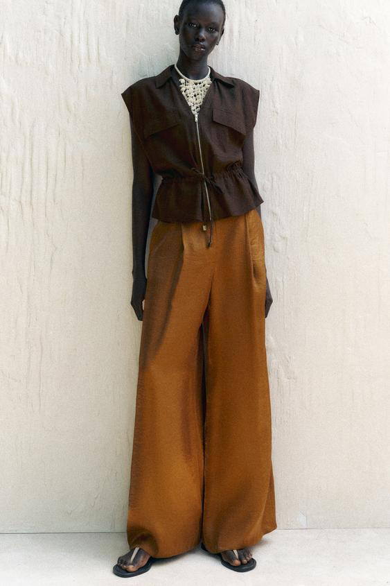 LINEN SAFARI TOP | Zara US