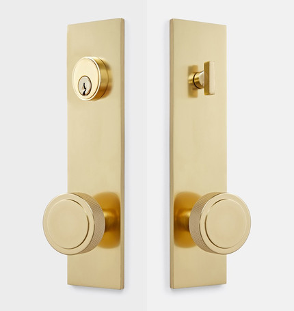 Click for more info about Trask Brass Knob Exterior Door Hardware Tube Latch Set