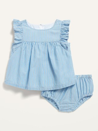 Striped Flutter-Sleeve Top and Bloomers Set for Baby | Old Navy (US)