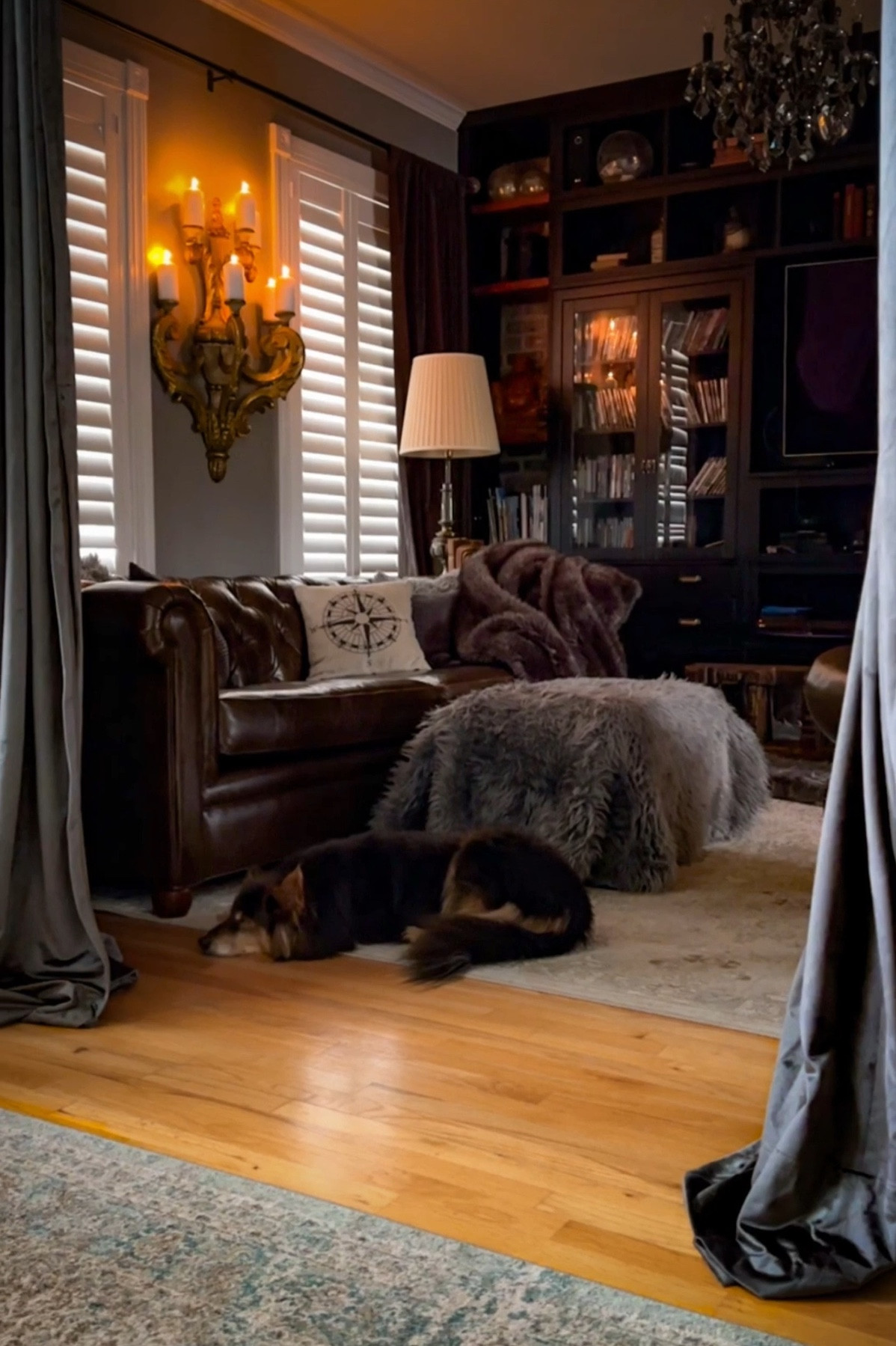 The classic Chesterfield couch and matching chair in our living room are some of my favorite buys ever.  This kind of leather just gets more comfortable and SOFTER over time.  ❤️