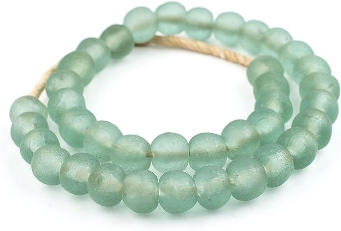 African Recycled Glass Beads - Full Strand Eco-Friendly Fair Trade Sea Glass Beads from Ghana Han... | Amazon (US)