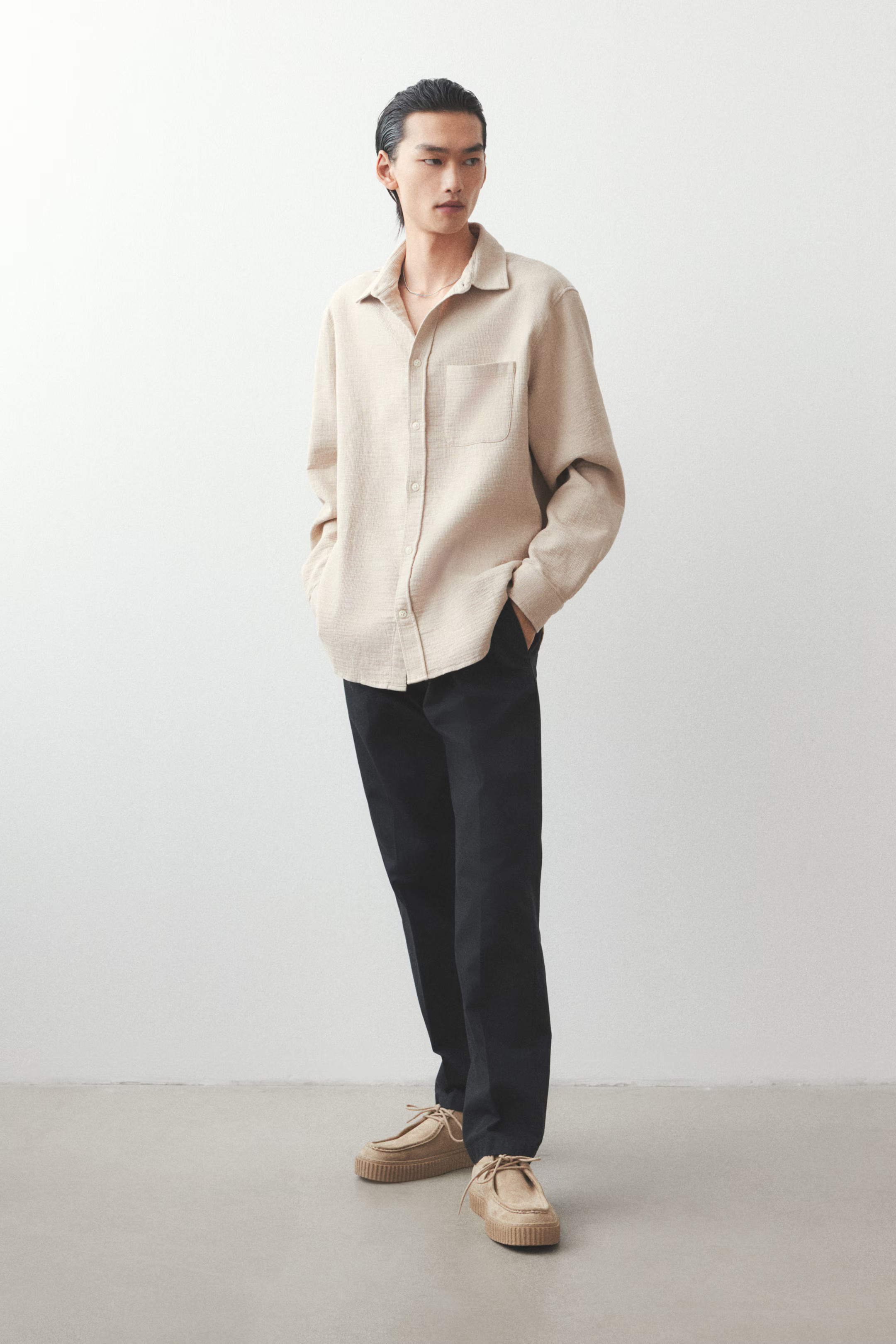 Regular Fit Textured-Weave Shirt | H&M (US + CA)