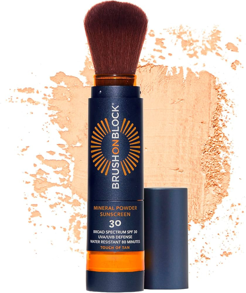 Brush On Block New Formula SPF 30 Mineral Powder Sunscreen, Touch of Tan, Refillable, Broad Spect... | Amazon (US)