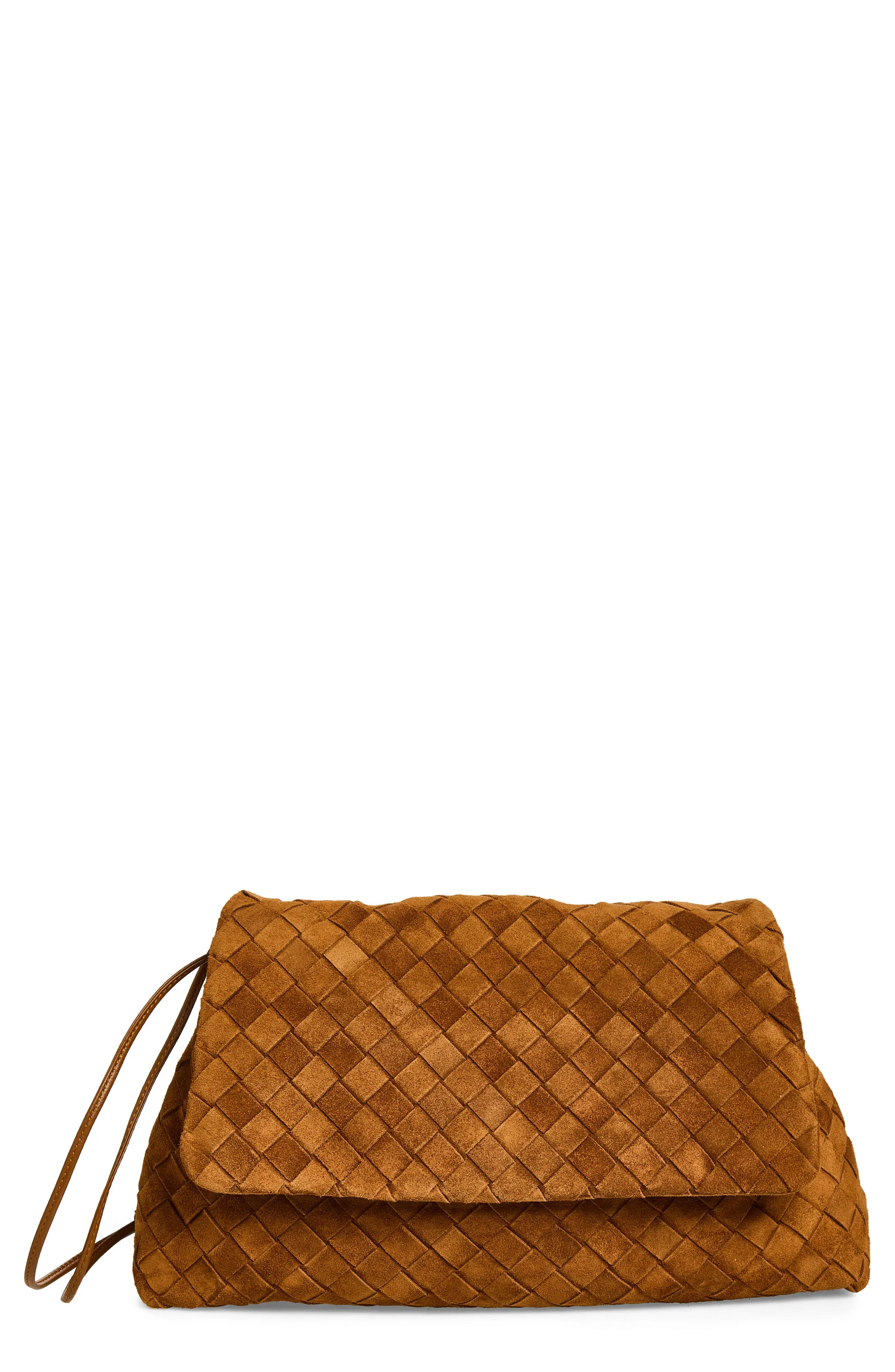 Bottega Veneta Giorno Intrecciato Suede Shoulder Bag (Women) | Nordstrom | Nordstrom