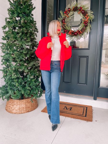 Holiday outfit from #walmart — size small in the puffer and turtleneck and size 2 in the jeans #walmartfashion #pufferjacket #jeans 

#LTKHoliday #LTKunder50 #LTKSeasonal