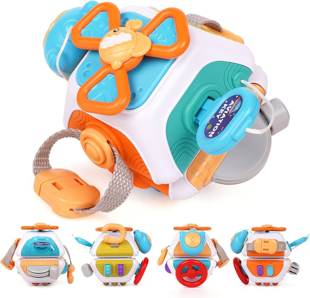 10 in 1 Busy Cube Baby & Toddler Toys, Montessori Sensory Busy Board Travel Toys for Toddlers Int... | Amazon (US)