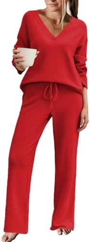 Ekouaer Womens Pajama Sets Fuzzy Fleece Sleepwear Long Sleeve Pjs 2 Piece Lounge Set Fall Outfits... | Amazon (US)