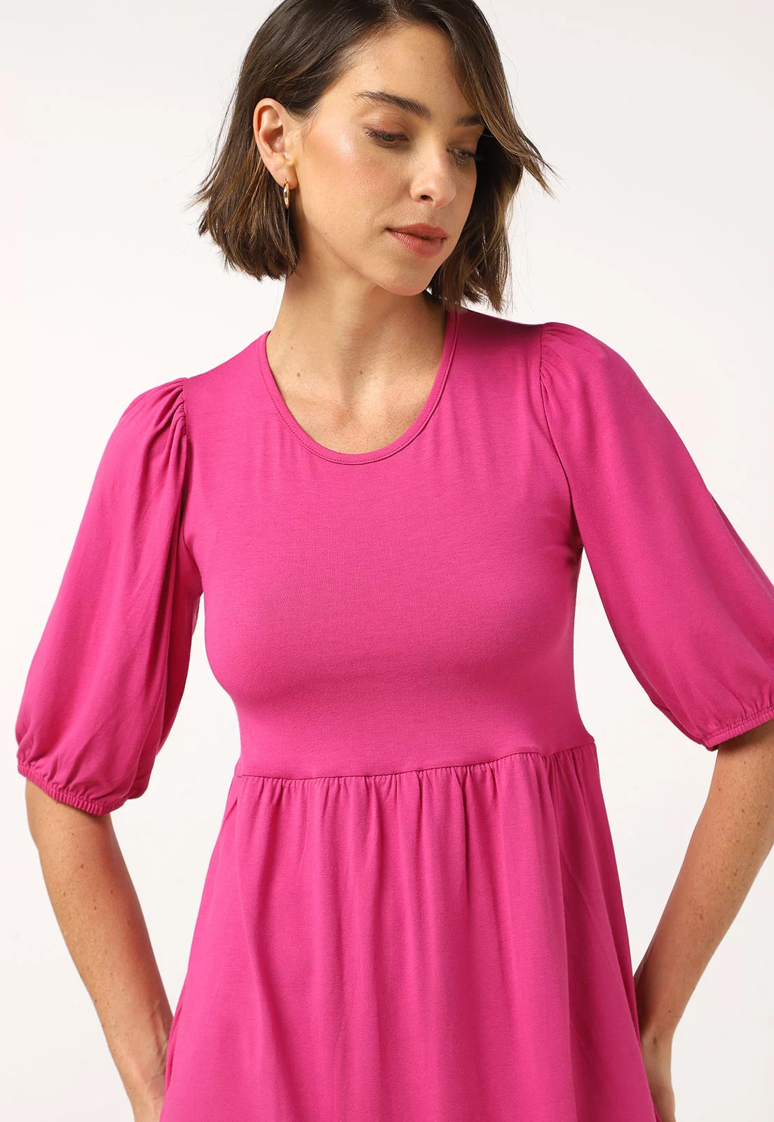 Vestido Forever 21 Curto Mangas Bufantes Pink | Dafiti (BR)