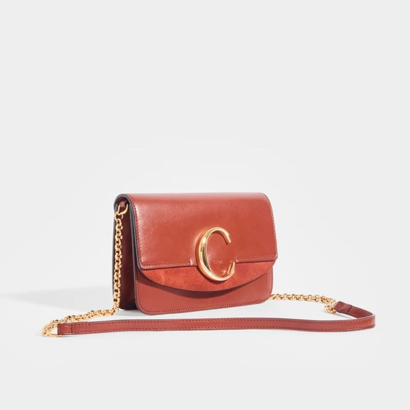 CHLOÉ The C Cross-Body Bag in Tan Suede and Leather | Poshmark
