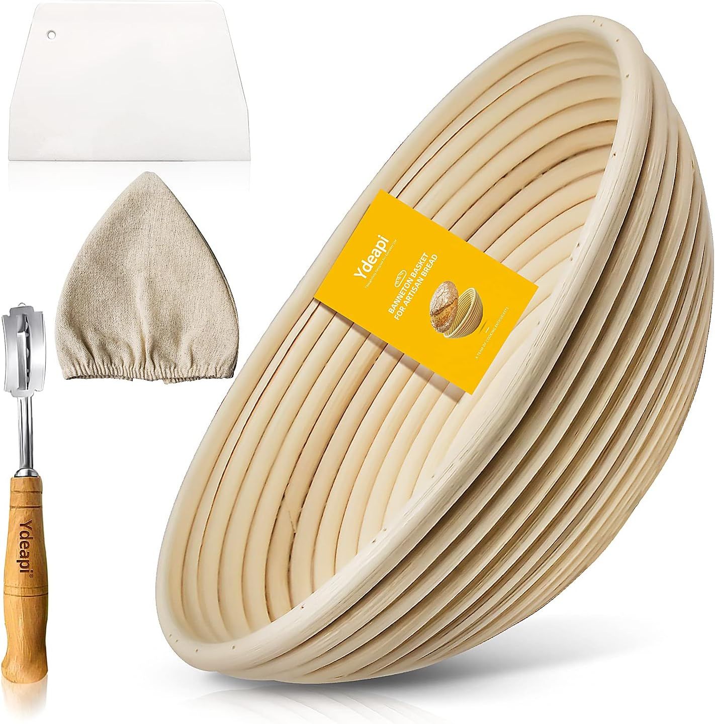 Bread Proofing Basket set, Ydeapi 9 inch Round Banneton Sourdough Bread Basket, 100% Natural Ratt... | Amazon (CA)