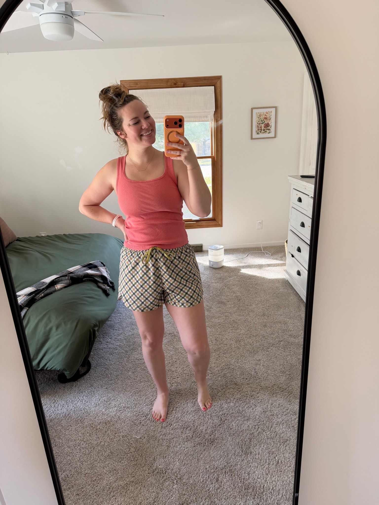These shorts are so fun for an Autumn! 🍂 Never would have purchased before because I would be too scared of colors “clashing” but now I know what colors harmonize. Wearing these with a coral tank and felt so cute! I’m wearing size M. They are also long enough in the back for bending over with kids & are a good mid/high rise for me. Colors in these shorts are oyster, rosewood, lime green & a darker olive! 🫒 💕🍋‍🟩

#LTKootd #LTKSeasonal #LTKmomlife