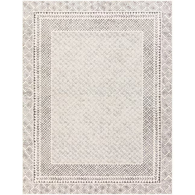 Livabliss Bahar 8 x 10 (ft) Polypropylene Beige Rectangular Indoor Border Farmhouse/Cottage Area ... | Lowe's