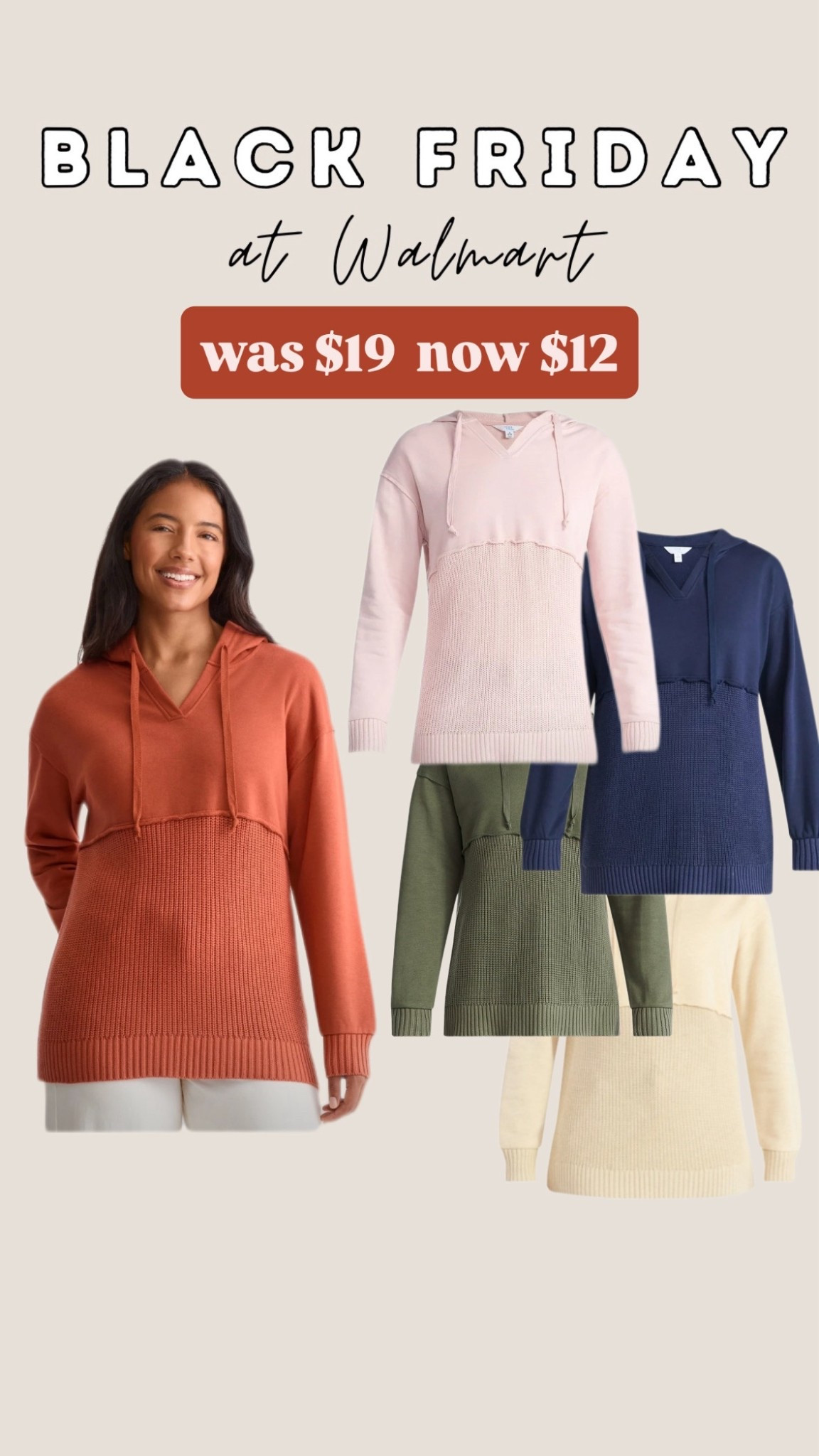 Black Friday at Walmart! This cozy hooded pullover was $19 and is now only $12 for the Black Friday sale. The textured knit, oversized fit, and soft material make it such a high-end feeling piece for winter layering. So many great colors, too!

#LTKFinds #LTKSale #LTKBlackFriday #AffordableFashion #WalmartFashion #CozyOutfits #WinterStyle #BudgetFinds #FreePeopleLookForLess #FrugalRetailTherapy

#LTKCyberWeek #LTKSaleAlert #LTKFindsUnder50