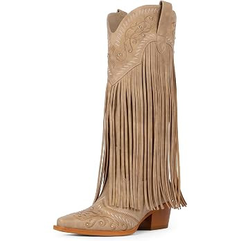Fringe Cowboy Boots for Women Knee High Cowgirl Boots | Amazon (US)