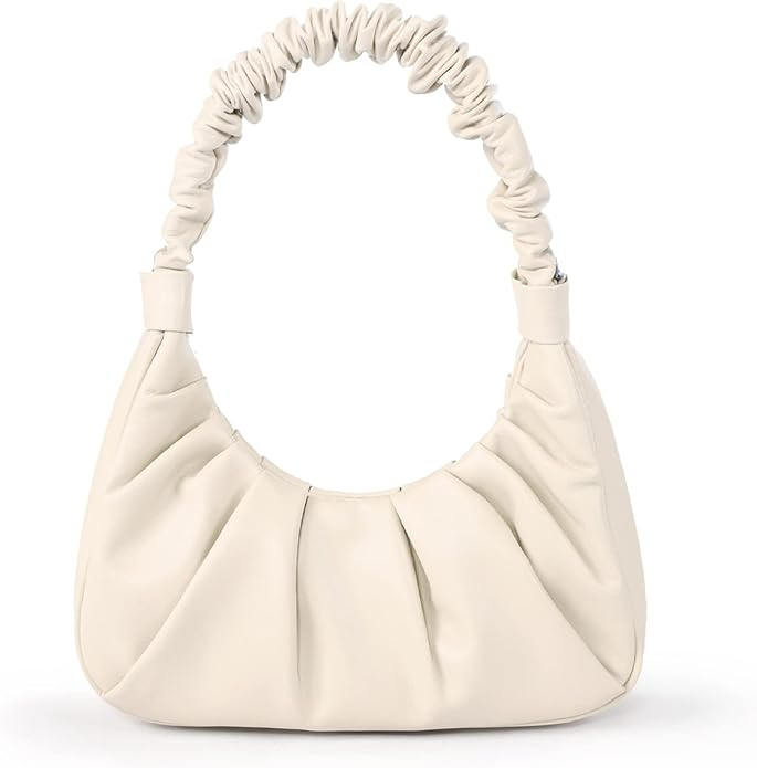 Small Purse PU Vegan Leather Top-Handle Shoulder Bags Mini Hobo Handbags Pleated Ruched Trendy Pu... | Amazon (US)
