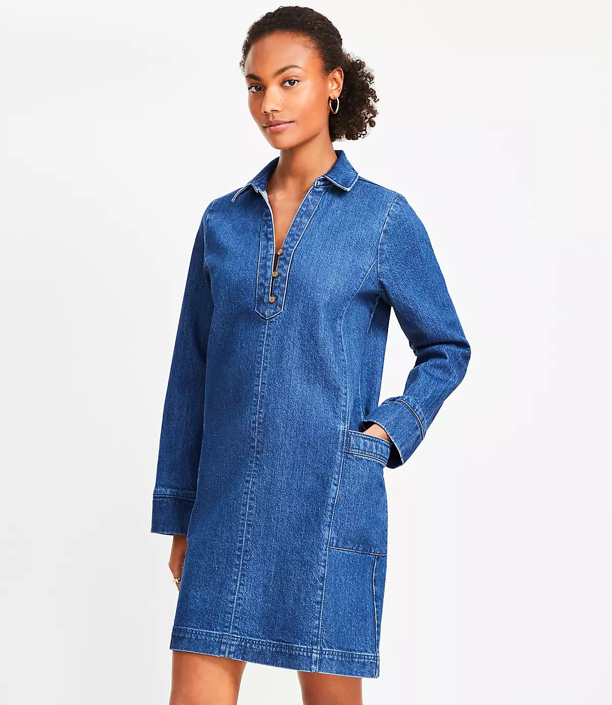 Denim Pocket Mini Dress | LOFT