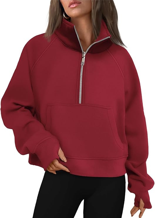 AUTOMET Womens Sweatshirts Half Zip Cropped Pullover Fleece Quarter Zipper Hoodies Fall outfits C... | Amazon (US)
