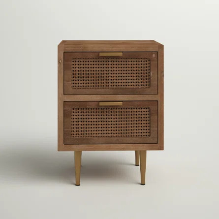 Sand & Stable Nador 2 Drawer Nightstand in Brown | Wayfair | Wayfair North America