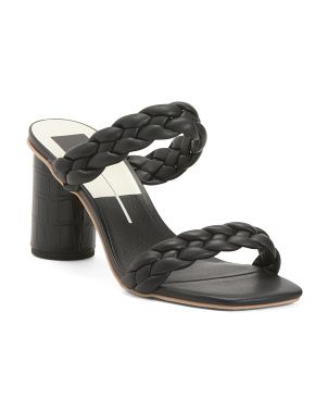 Square Toe Woven Strap Heeled Sandals | TJ Maxx