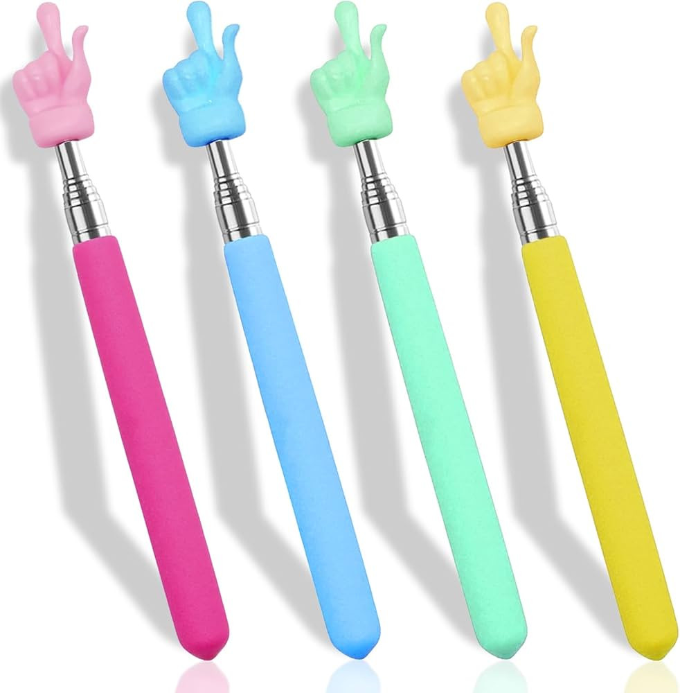 4PCS Retractable Teacher Pointer for Classroom Kids Reading, Mini Extendable Hand Pointer Finger ... | Amazon (US)