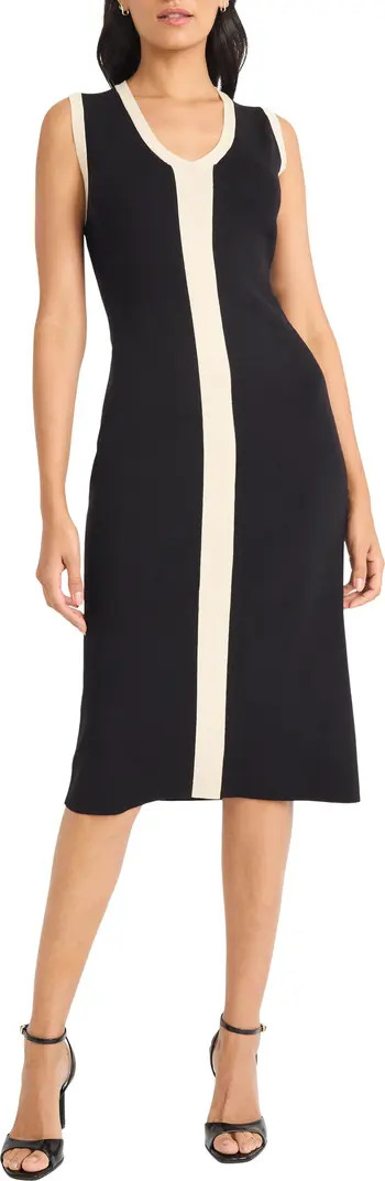 Two-Tone Sleeveless Midi Sweater Dress | Nordstrom