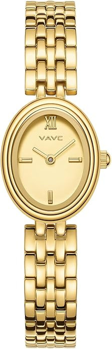 Gold Watches for Women,Minimalist Analog Womens Watch with Stainless Steel Band,Oval Case,Water R... | Amazon (US)