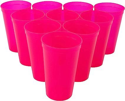 CSBD Stadium 22 oz. Plastic Cups, 10 Pack, Blank Reusable Drink Tumblers for Parties, Events, Mar... | Amazon (US)