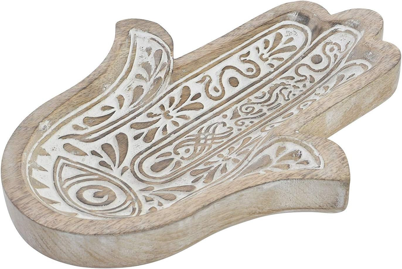 Bandeja vaciabolsillos Madera Mango Hamsa decape | Amazon (ES)