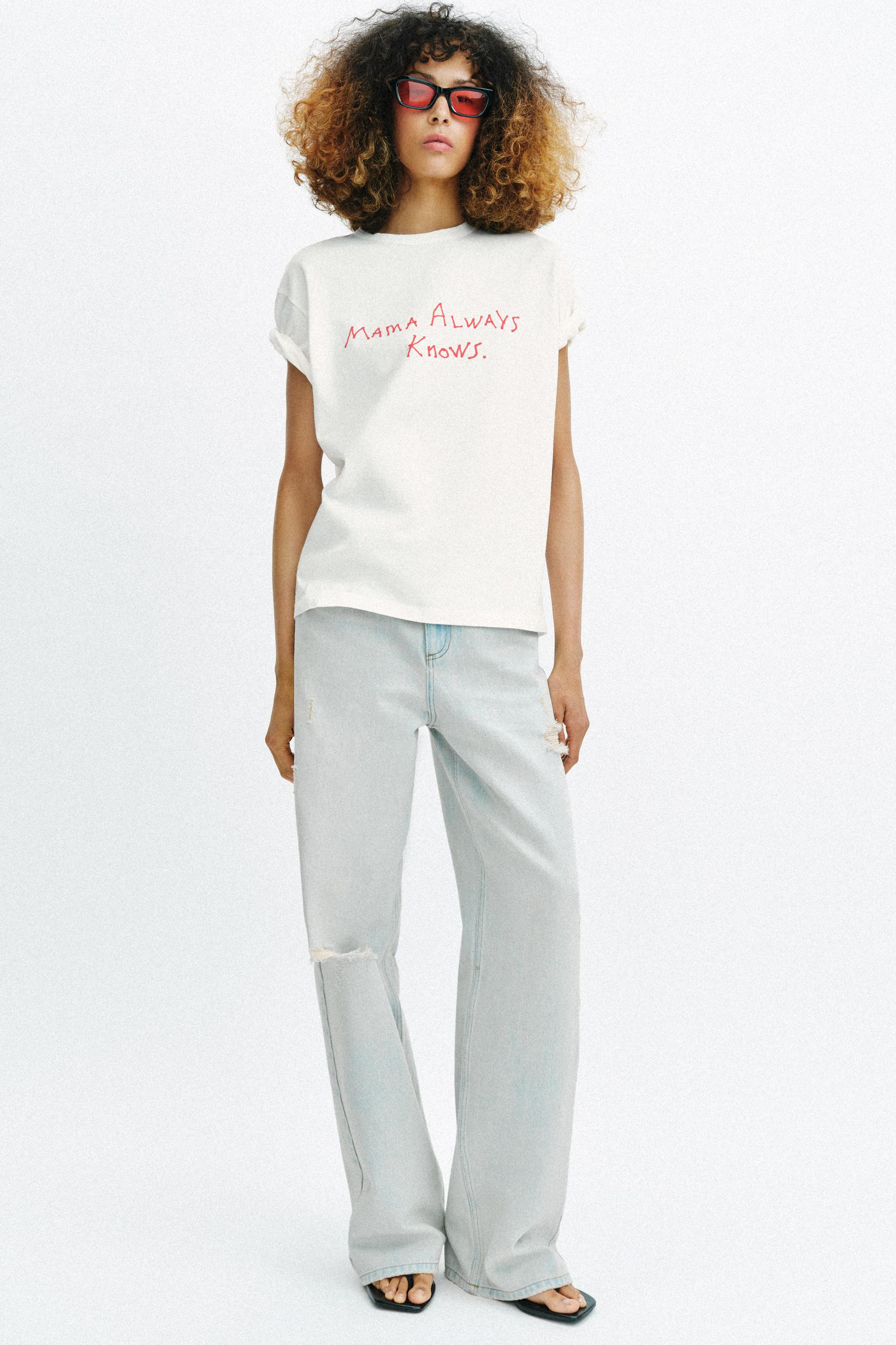 SHORT SLEEVE TEXT T-SHIRT | Zara US