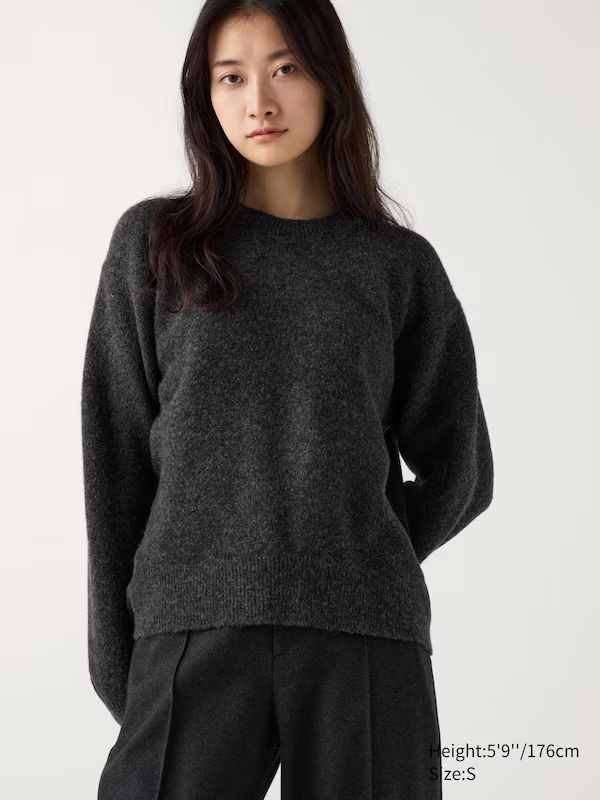 Soufflé Yarn Crew Neck Jumper | UNIQLO (UK)