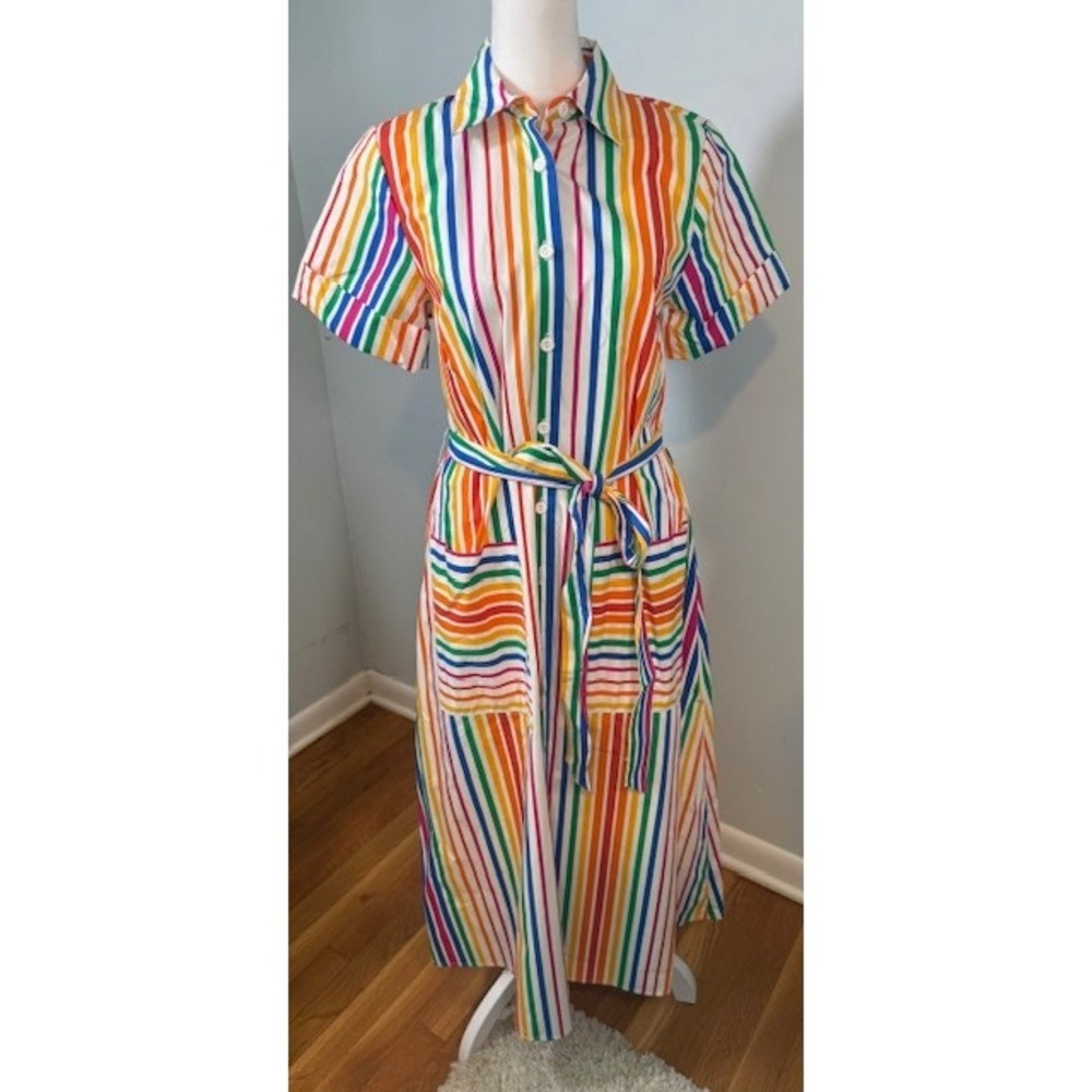 Christopher John Rogers x Target Rainbow Stripe Midi Shirtdress Size 2 NWT | Poshmark