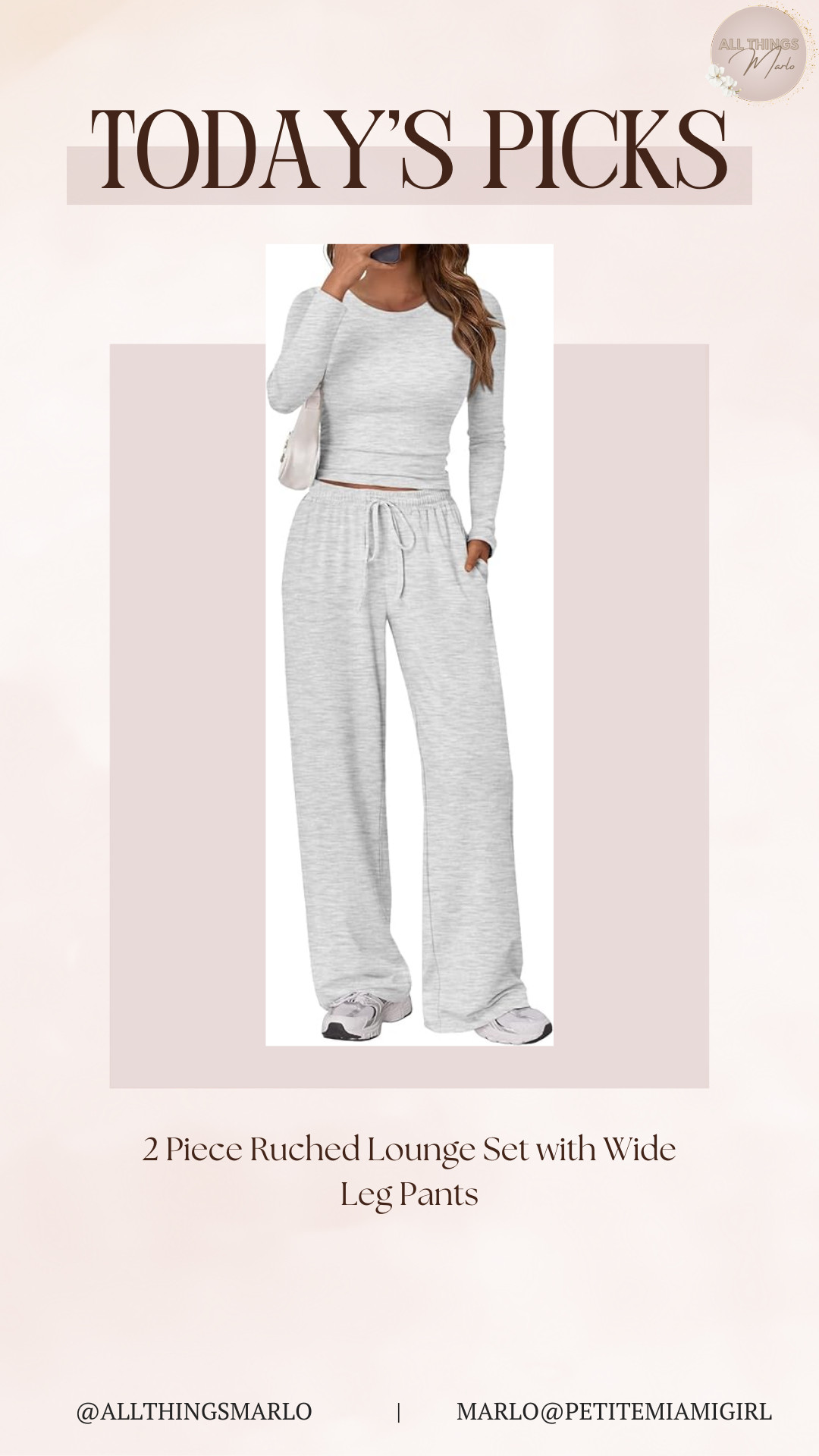 2 Piece Ruched Lounge Set with Wide Leg Pants 

 #LTKSeasonal #LTKWorkwear #LTKTravel