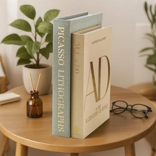 UGET Decorative Books - Set of 2 Fake/Faux Books for Coffee Table Entryway Dining Room Console Bedside Decor - Decorative Storage Boxes | Amazon (US)