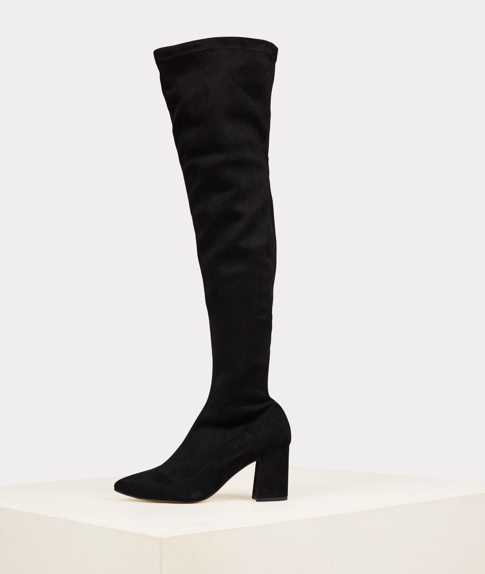 Schwarze overknee-stiefel mit absatz nicky - Schuhe - Accessoires | 1.2.3