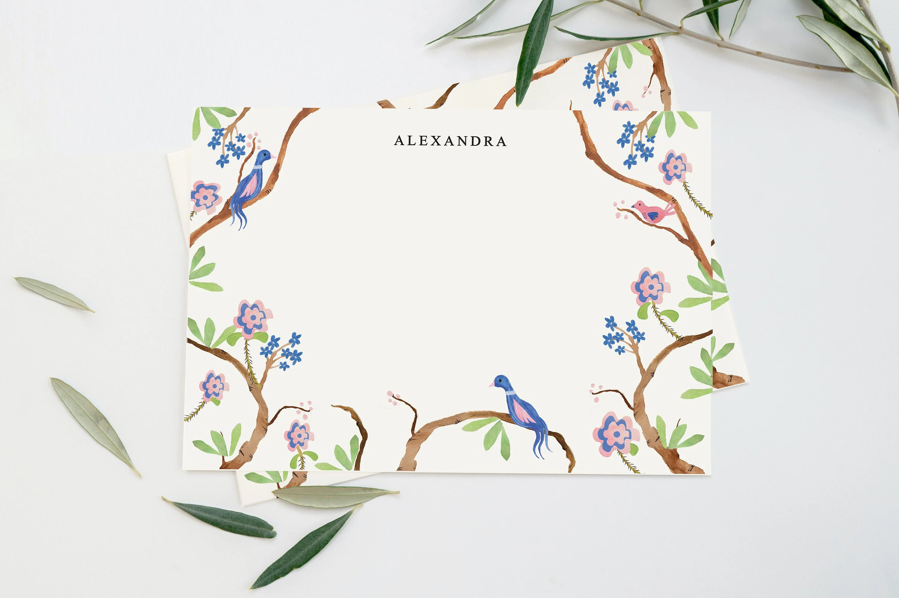 Exotic Bird personalized stationery set | Sweet Pea and Whimsy