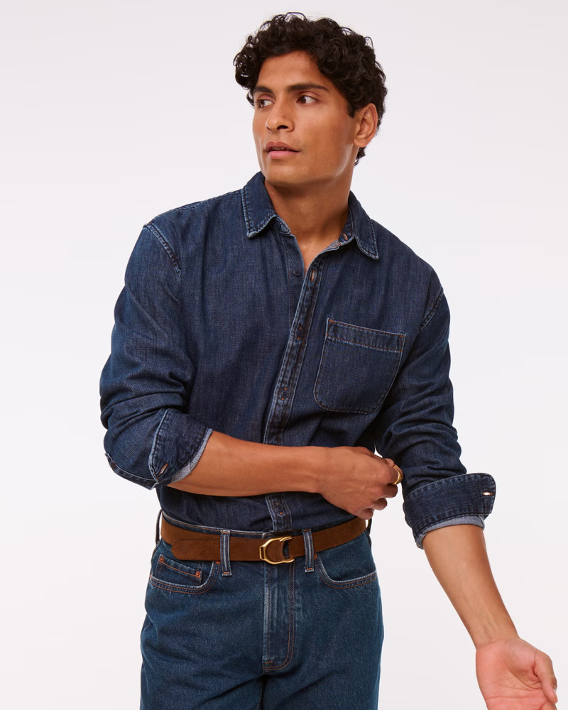 Denim Button-Up Shirt | Abercrombie & Fitch (US)
