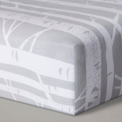 Fitted Crib Sheet Birch - Cloud Island™ Gray | Target