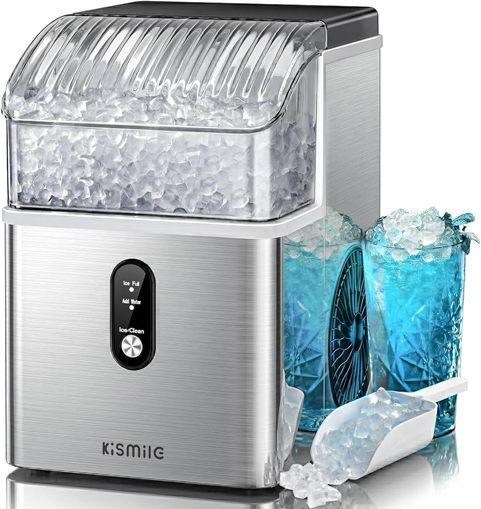 Kismile Nugget Ice Makers Countertop,Portable Ice Machine with Crushed Ice, 35lbs/Day,Self-Cleani... | Amazon (US)