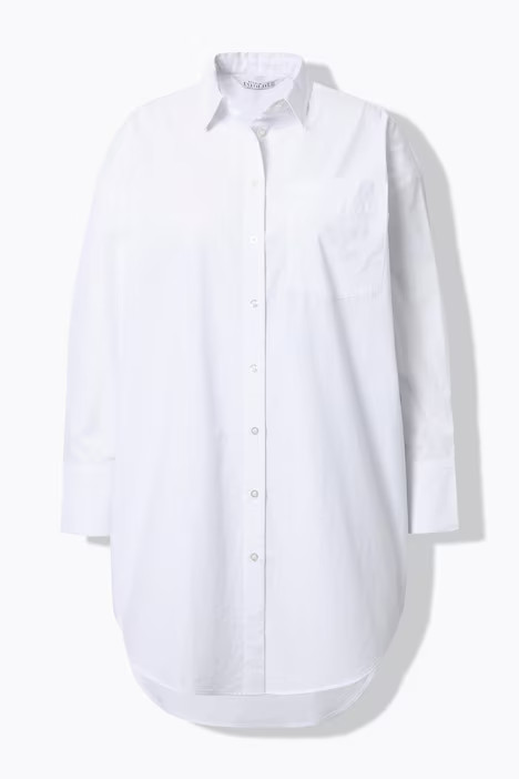 Hemdbluse, oversized, Knopfleiste, Hemdkragen | Happy Size - DE