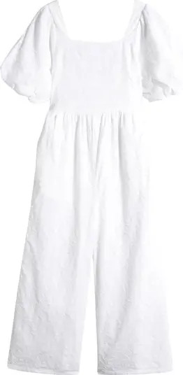 Kids' Puff Sleeve Wide Leg Jumpsuit | Nordstrom