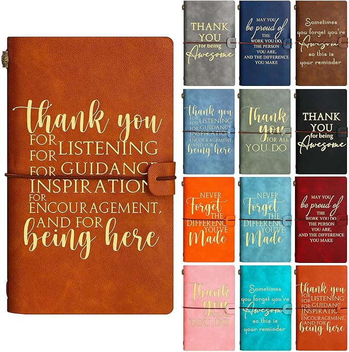 Kosiz 12 Pack Employee Appreciation Gifts Bulk Thank You Gift Leather Journals Inspirational Note... | Amazon (US)