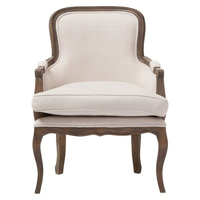Napoleon Traditional French Accent Chair Ash - Baxton Studio: Cedar Frame, No Assembly, Polyester Upholstery | Target