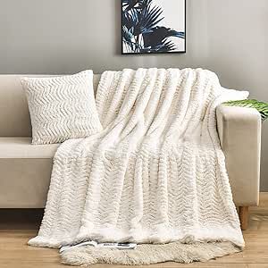 YUSOKI Luxury Double Sided Faux Fur Throw Blanket(Without Pillows),Soft Fuzzy Fluffy Cozy Blanket... | Amazon (US)
