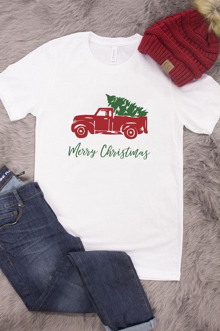 Trucking Along This Christmas Graphic Tee | The Pink Lily Boutique