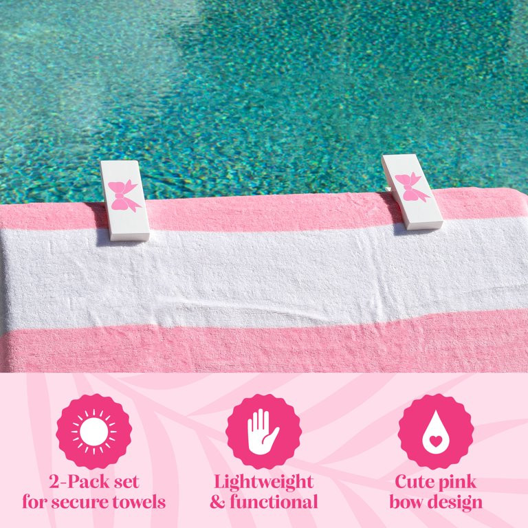 Paris Hilton White & Pink Bow Towel Clips, 2 Count - Walmart.com | Walmart (US)